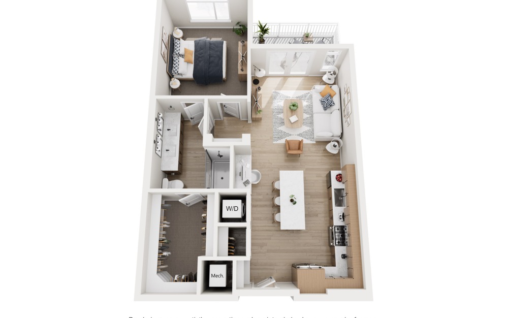 A1+ - 1 bedroom floorplan layout with 1 bathroom and 860 square feet A1+ - 1 bedroom floorplan layout with 1 bathroom and 860 square feet