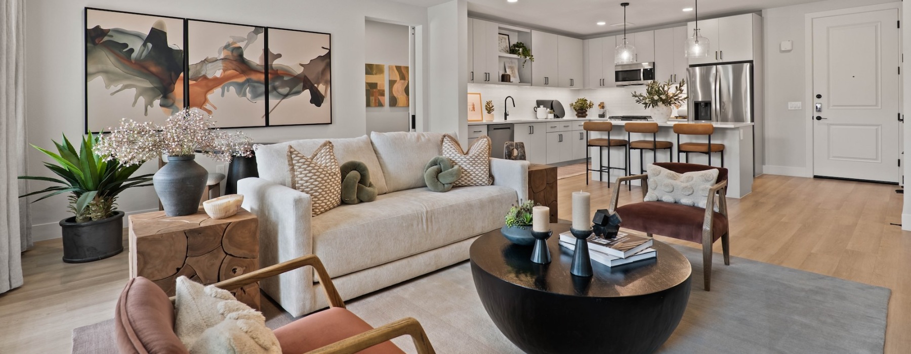 Open space living area with natural lighting